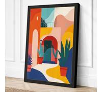 Moroccan Courtyard Canvas Wall Art Print 30x20 Inch | Ready to Hang, Gallery Wrapped, Fade-Resistant Inks, Securely Packaged, UK Made