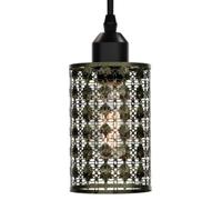 Moroccan Designed Metal Circular Pendant Light Shade with Floral Decor 9.5 cm Diameter Drum Lampshade for Dining Room Kitchen Bedroom