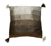 Moroccan Designer Style Cactus Silk & Chenille Handmade Cushion Pillow Cover with Tassels