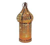 Moroccan Desk Lamp - Led Wireless Decorative Lights, Rechargeable Battery-Powered Lamp | Vintage Moroccan Metal Table Lamp, Cordless Ambient Lantern with Edison-Inspired Bulbs for Home & Decor