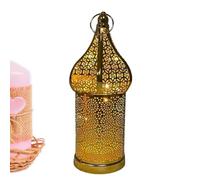 Moroccan Desk Lamp - Led Wireless Decorative Lights, Rechargeable Battery-Powered Lamp | Vintage Moroccan Metal Table Lamp, Cordless Ambient Lantern with Edison-Inspired Bulbs for Home & Decor