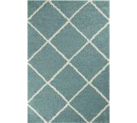 Moroccan Duck Egg Blue Shaggy Rug | 550 - 240X340 cm