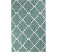 Moroccan Duck Egg Blue Shaggy Rug | 750 - 240X340 cm