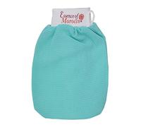 Moroccan Exfoliating Kessa Glove Blue Hammam Scrub Mitt Made in Morocco Premium Quality Reusable Helps Cleanse Skin, Remove Fake Tan and Ingrown Hair (Pack of 1)