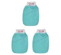 Moroccan Exfoliating Kessa Glove Blue Hammam Scrub Mitt Made in Morocco Premium Quality Reusable Helps Cleanse Skin, Remove Fake Tan and Ingrown Hair (Pack of 3)