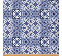 Moroccan Fabric by The Yard,Ethnic Traditional Plaid Mandala Upholstery Fabric,Squares Floral Outdoor Fabric,Bright Color Reupholstery Fabric for Chairs,2 Yards,(L184*W150cm) Blue Orange