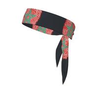 Moroccan Fingerprint Print Tie Headband For Women Men, Ninja Headbands, Adjustable Moisture Wicking Cooling Headband