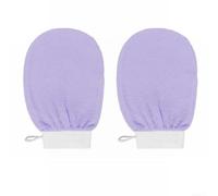 Moroccan Hammam Exfoliating Glove for Bath Use 1 or 2 Pcs Body Scrub Mitt to Remove Dead Skin and Unclog Pores for Smooth Glowing Skin (2pcs Light purple)