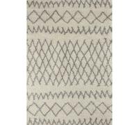 Moroccan Ivory Grey Shaggy Rug | 900 - 140X200 cm