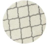 Moroccan Ivory Shaggy Rug | 700 - Ø 120 cm