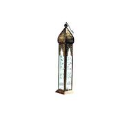 Moroccan Large Tonal/Tall Plain Glass Lanterns Tealight Holder Home Garden Tea Light Holders (Clear Glass)