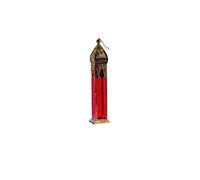 Moroccan Large Tonal/Tall Plain Glass Lanterns Tealight Holder Home Garden Tea Light Holders (Red Glass)
