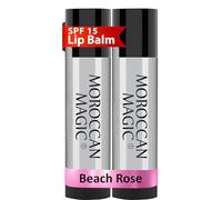 Moroccan Magic Beach Rose SPF 15 Lip Balm - Vanilla Rose | Argan Oil & Essential Oils | Family Owned | Cruelty Free | 2 Pack