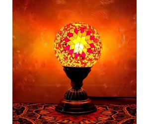 Moroccan Moon Lamp with Touch Button Plug-in LED Night Light for Bedroom Nursery Yoga Studio Gift for Home Decor Meditation & Relaxation(3.9in*7.1in)