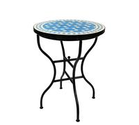 Moroccan Mosaic Dining Table Estrella Turquoise White Ø 60cm