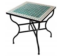 Moroccan Mosaic Dining Table Marrakesch Natural Blue, 70x70cm