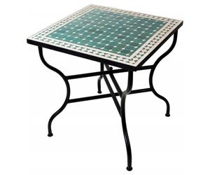 Moroccan Mosaic Dining Table Marrakesch Natural Blue, 70x70cm