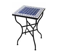 Moroccan Mosaic Dining Table White 50 cm Foldable Handmade