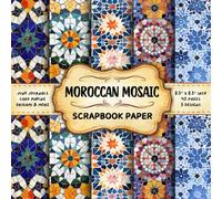 Moroccan Mosaic Scrapbook Paper: Traditional Tile Pattern, 20 Double-Sided Decorative Sheets | for Origami, Junk Journals, Card Making, Collage, & More | 8.5 x 8.5