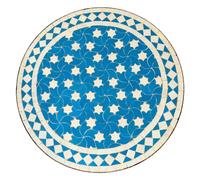 Moroccan Mosaic Tile Estrella Turquoise White 60 cm