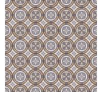 Moroccan Motif Tile Vinyl By Remland (Knightsbridge Gold, 3M X 4M)