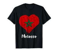 Moroccan Pride Morocco Heart Moroccan Roots Moroccan Flag T-Shirt