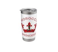 Moroccan Princess Crown Moroccan Flag Moroccan Pride Morocco Stainless Steel Insulated Tumbler