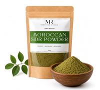 Moroccan Rituals Sidr Powder 100% Pure Moroccan Sidr Leaf Powder for Hair & Skin, Natural Hair Mask & Shampoo, Face & Body Mask, Hair Growth, Dandruff, Acne & Scalp Care - 100g
