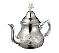 Moroccan Silver Teapot Perfect for Mint Tea Includes Handle Cover and Integrated Filter Authentic with a Classical Engraved Design Handmade Medium Capacity 500 ML About 4 Tea Glasses