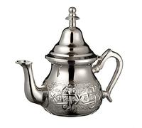 Moroccan Silver Teapot Perfect for Mint Tea Includes Handle Cover and Integrated Filter Authentic with a Classical Engraved Design Handmade Small Capacity 350 ML About 2 Tea Glasses