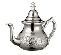 Moroccan Silver Teapot Perfect for Mint Tea Includes Handle Cover and Integrated Filter Authentic with a Classical Engraved Design Handmade XL Extra Large Capacity 1 Litre About 8 Tea Glasses
