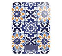 Moroccan Style Floral Patterns calorie counting kitchen scales for food 11lb/0.18oz, 5kg/5g small digital scale grams with 4 unit for Baking Keto Espresso (Batteries not Included)