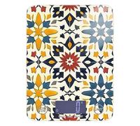 Moroccan Style Floral Patterns weight loss food scale kitchen 11lb/0.18oz, 5kg/5g scale that weighs in grams with 4 unit for Espresso roasting Meal Prep (Batteries not Included)