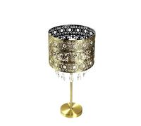 HOMION Moroccan Style Table Lamp Light Shade Acrylic | Chandelier | Hanging Crystal | Moda Style Lights for Living Room | Bedroom | Kitchen (Brass)