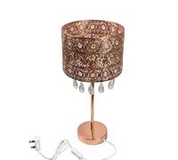 HOMION Moroccan Style Table Lamp Light Shade Acrylic | Chandelier | Hanging Crystal | Moda Style Lights for Living Room | Bedroom | Kitchen (Rose Gold)