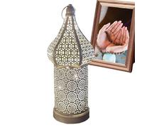 Moroccan Table Lamp - Fairy Lamp LED, Design With Battery, Wireless Decorative Lantern, Hollow Carved Pattern | Decorative Table Lighting For Garden Parties, Events, Decoraci