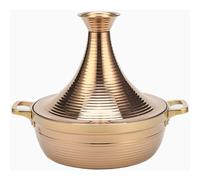 Moroccan Tagine Cooking Pot - Stainless Steel Non-Stick Casserole with 2 Handles, Large Handmade Pot with Cone-Shaped Lid