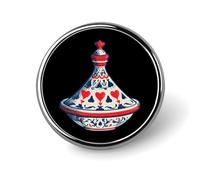 Moroccan Tagine Round Enamel Brooch Pin Button Badges Decoration Hat Clothing Bag Accessories Gift Crafts