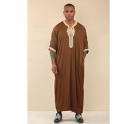 Moroccan Thobe Jubba Robe Eid Djellaba Gandoura Arabic Thobes Brown 56L