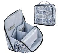 Moroccan Tile Boho White Makeup Bag Travel Cosmetic Pouch for Women