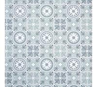Moroccan Tile Design Cushion Vinyl Flooring Sheet Blue Green & White Patterned Non Slip Lino Conservatory Kitchen Bathroom Floor (Tangier 08, 2.5m x 2m)