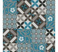 Moroccan Tile Effect Wallpaper As Creation Blue Black Grey Mosaic Vinyl
