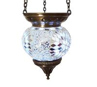 Moroccan Turkish Mosaic Hanging Lamp Hanging Candle Holder Hanging Candle Holder Lamp Table Or Desk Lamp Lamps Bronze Effect Handmade Unique Crushed Glass Tiffany Style Turkish Moroccan Lamp White