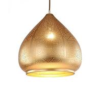 Moroccan Turkish Pendant Light Industrial Porous Arabic Chandelier Vintage Etching Hollow Ceiling Hanging Lamp Fixture for Kitchen Island Restaurant Hallway Foyer