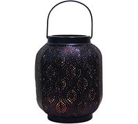 Moroccan Vintage Lantern Lights Lamp Baghira 26cm Black Large | Oriental Garden Outdoor Hanging Lanterns for Candles as Decorations | Arabian Indoor Candle Tea Light Holders as Indian Party Home Decor