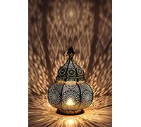 Moroccan Vintage Lantern Lights Lamp Lamis 30cm Gold Large | Oriental Garden Outdoor Hanging Lanterns for Candles as Decorations | Arabian Indoor Candle Tea Light Holders as Indian Party Home Decor