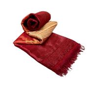 Moroccanity Moroccan Handcrafted Sabra Silk and Chenille - Red And Golden Yellow Cactus Silk Hand Loomed Throw Blanket 2.90 x 2m