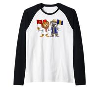 Morocco Barbados Flag Moroccan Barbadian Roots Raglan Baseball Tee