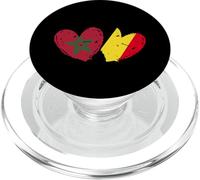 Morocco Belgium Love Heart Moroccan Belgian Dual Nationality PopSockets PopGrip for MagSafe