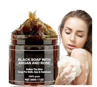 Morocco Black Beldi Soap,Moroccan Bla/ck S/oap Hammam,B/lack Soa/p Dispenser Bathroom,Black African Soap,Exfoliating Beldi Black Soap,Black Soap Deep Cleaning for Whole Body,Moisturising Soap